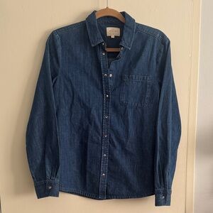 Sezane Dark Denim Tomboy Shirt Size 38